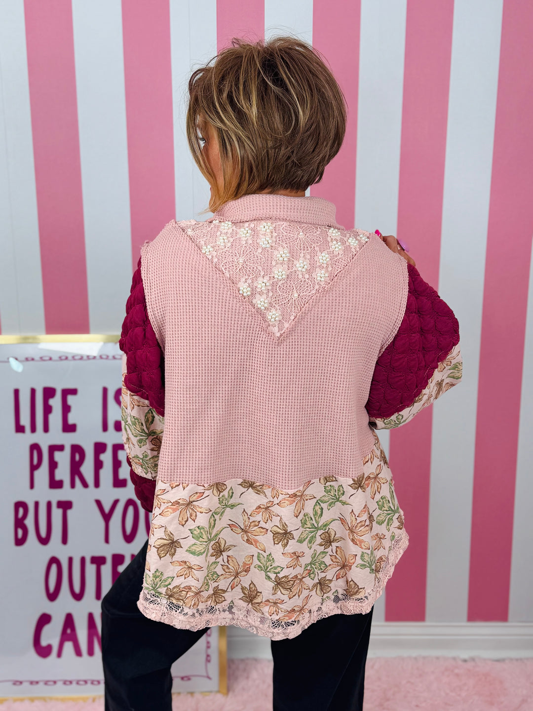 Mauve Balloon Sleeve Jacket