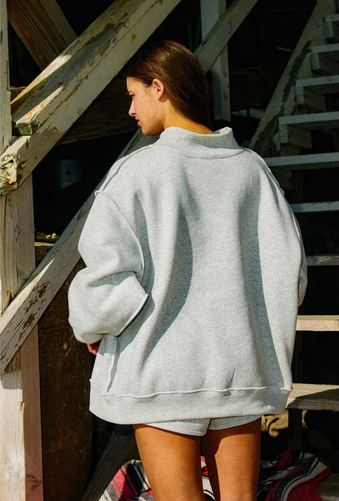 God’s Country/American Dream Reversible Sweatshirt-Heather Grey