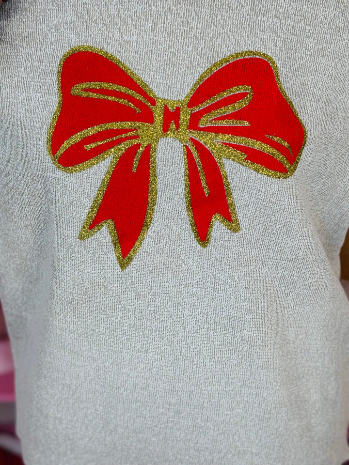 Christmas Bows Knit Sweatshirt