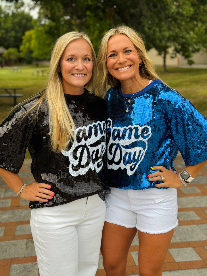 Sequin Game Day Top - 3 Color Options