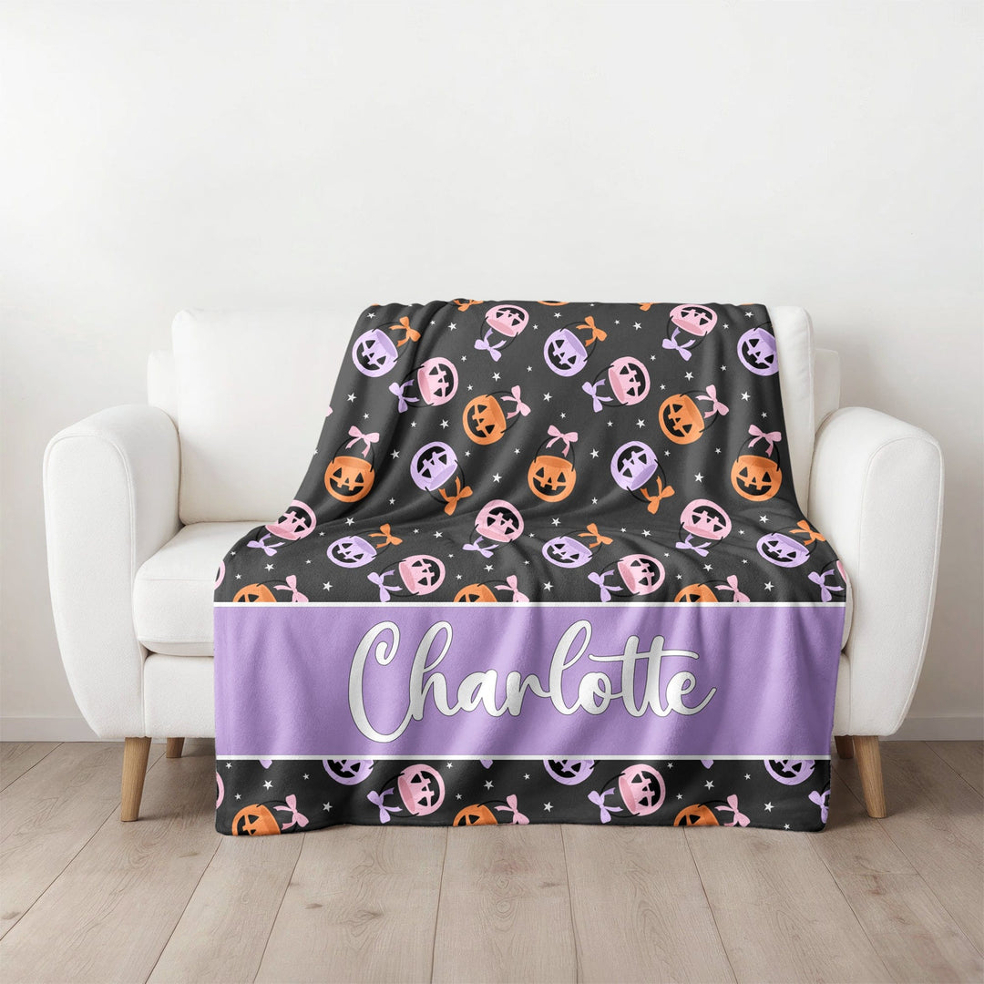 Halloween  Bow Bucket Blanket