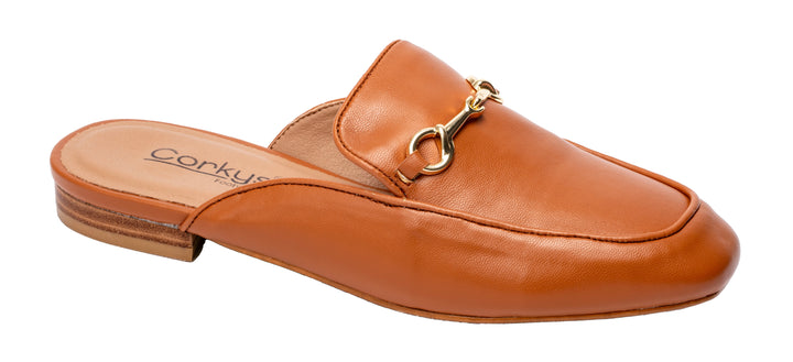 Cognac Mule w/ Buckle Detail