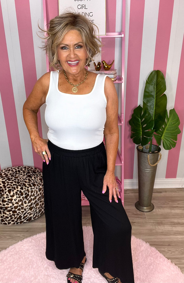 Square Neck Ribbed Tank Top-3 Color Options-Leopard is RESTOCKED!