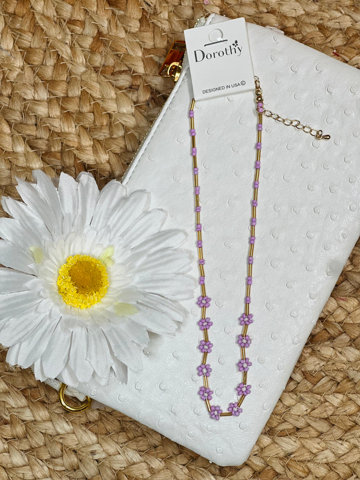 Lavender Dainty Flower Necklace