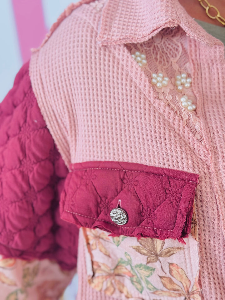 Mauve Balloon Sleeve Jacket