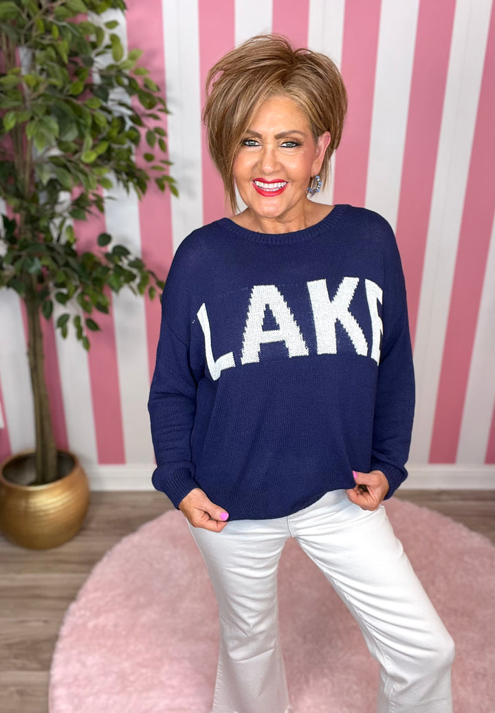 Navy “Lake” Lightweight Sweater