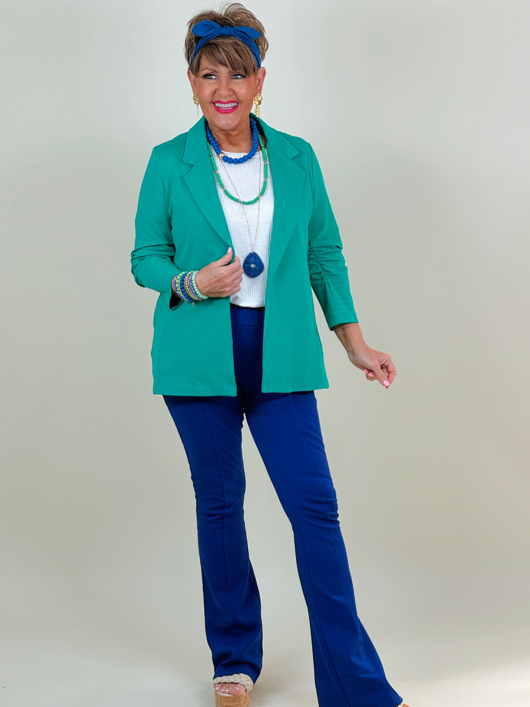 3/4 Sleeve Blazer - Available S - Extended Sizes - 5 Color Options - Final Sale