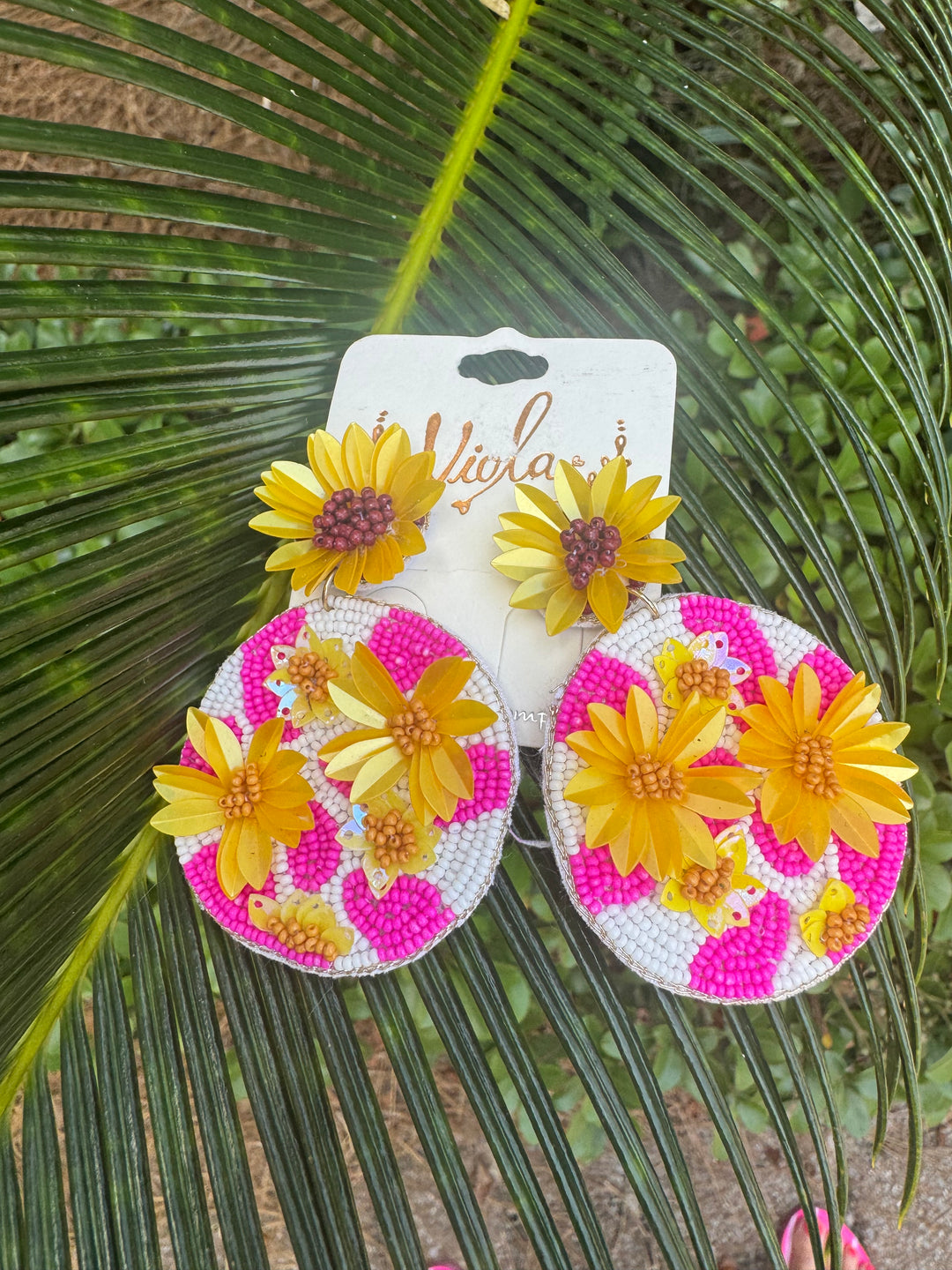Sunflower Seed Bead Earrings