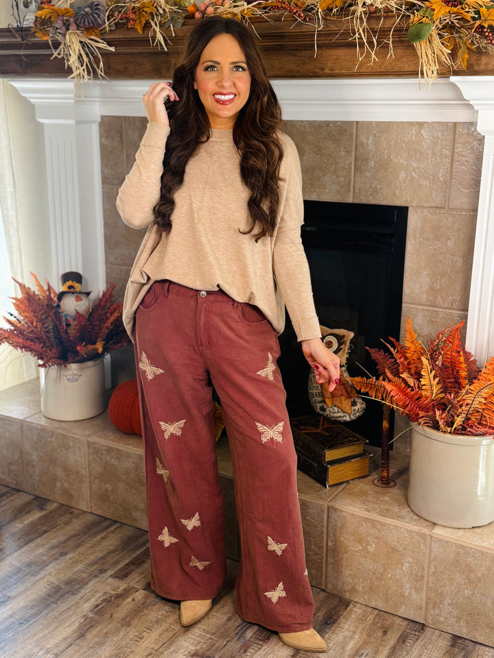 Long Sleeve Sweater w/Exposed Seams - 2 Color Options