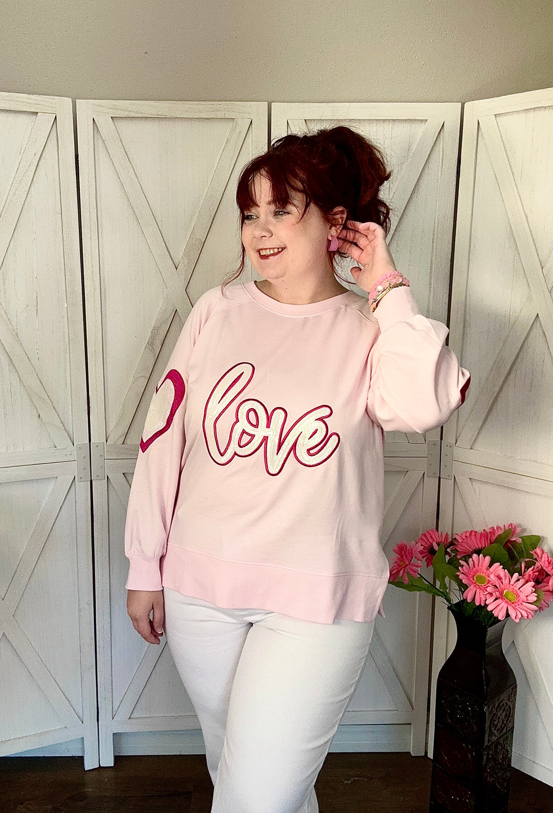 Pink Katie Love Sweatshirt - Small Through Extended Sizes