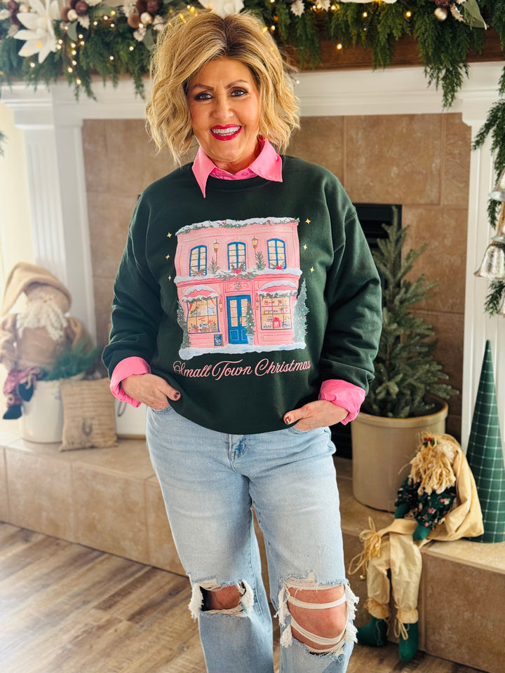 Forest Green "Small Town Christmas" Sweatshirt