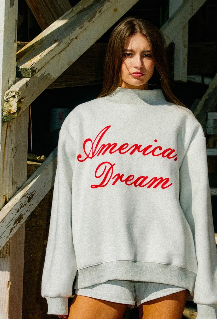 God’s Country/American Dream Reversible Sweatshirt-Heather Grey