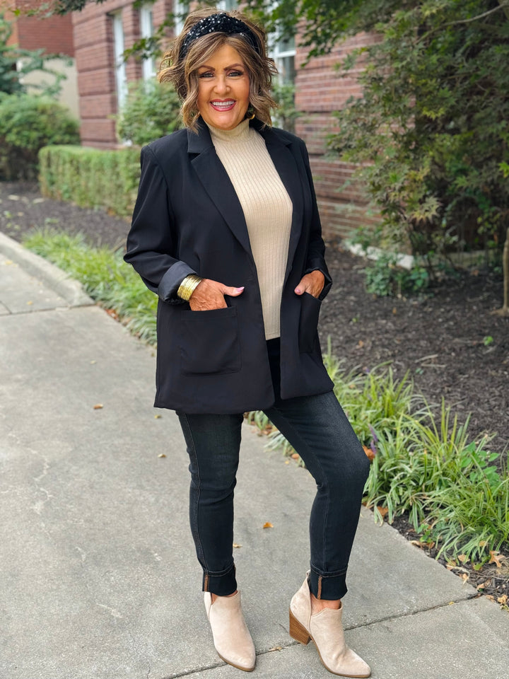 Black Boyfriend Blazer - Small Through Extended Sizes