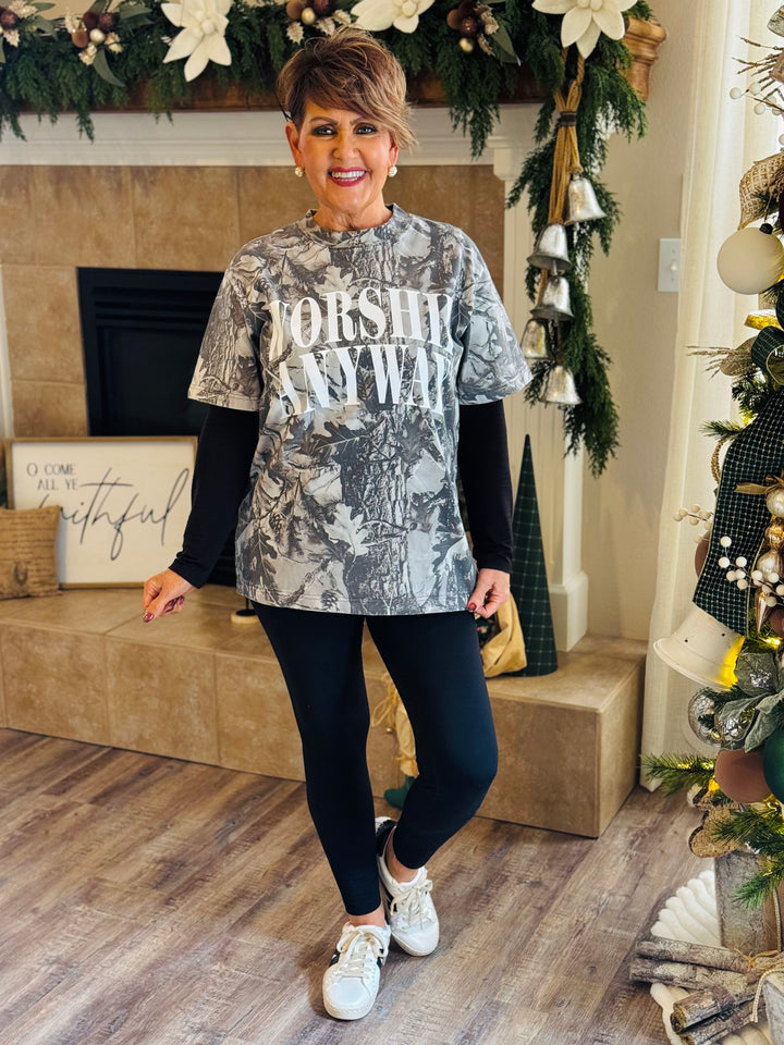 Worship Anyway Camo Tee
