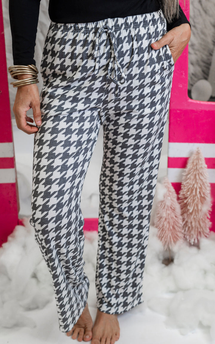Black Houndstooth Pajama Pant Set by Salty Wave (TOP & BOTTOM)  *DEAL*