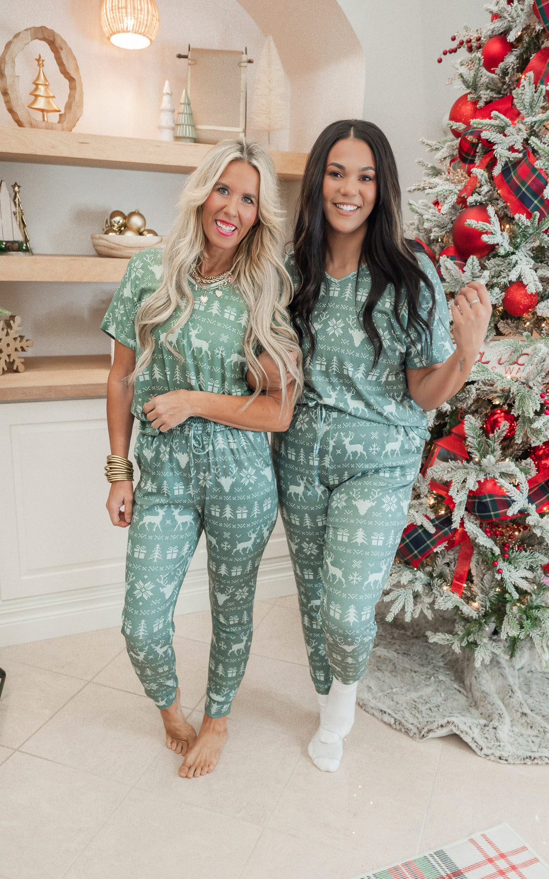 Green Reindeer Jogger Pajama Set by Salty Wave (TOP & BOTTOM) *DEAL*