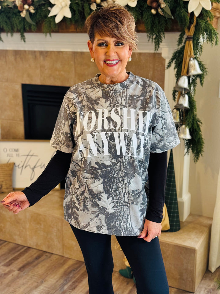 Worship Anyway Camo Tee