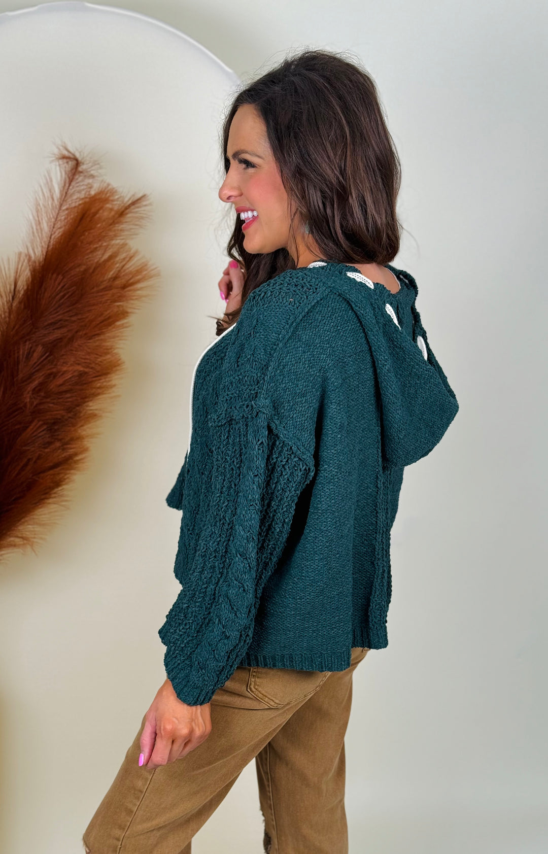 Chenille Hoodie Pullover Sweater - 2 Color Options