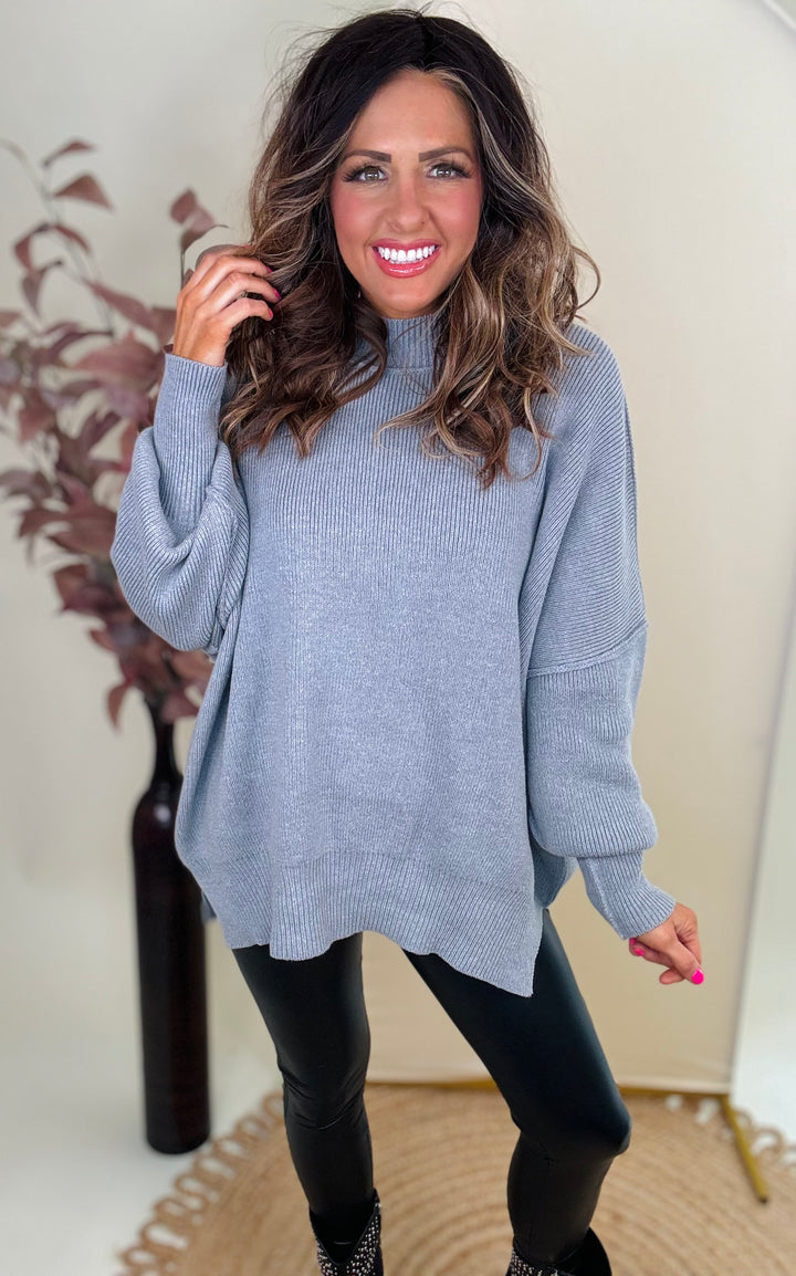 Side Slit Oversized Sweater - 5 Color Options