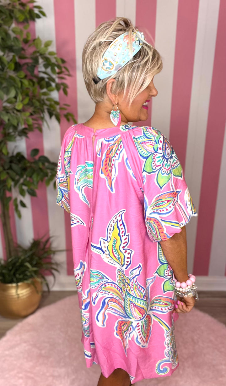 Paisley Dress-Pink