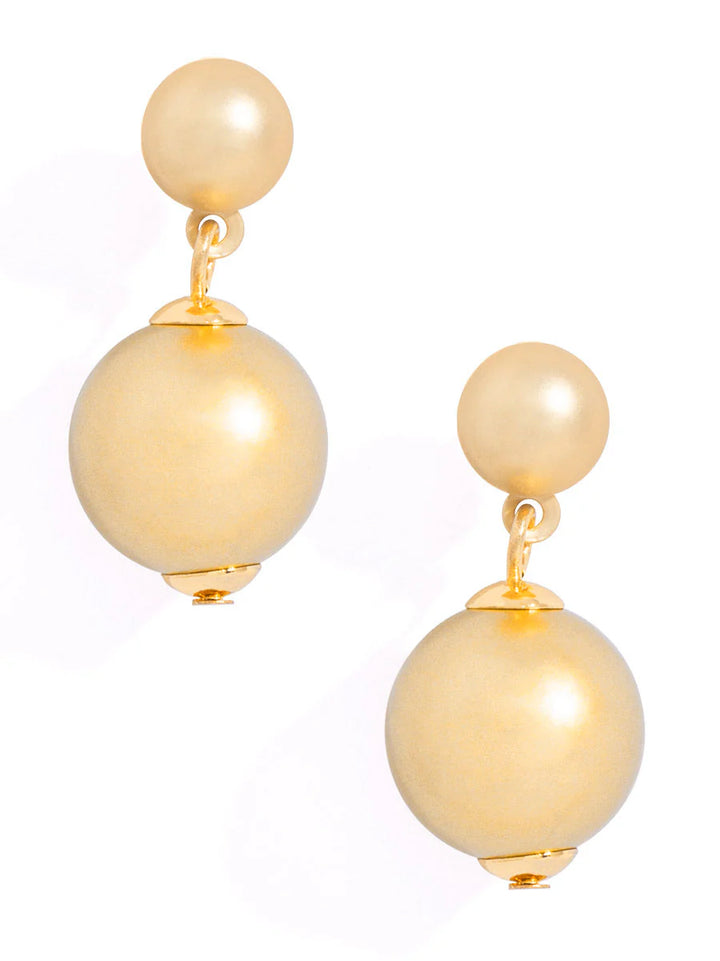 14mm Matte Gold Bead Drop Earring