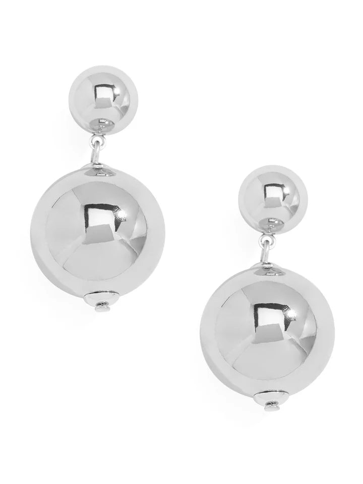 12mm Metal Bead Drop Earring Jewelry - 2 Color Options