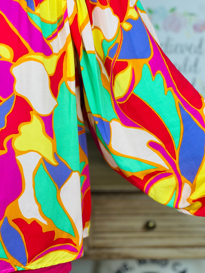 Abstract Printed  Blouse - Final Sale