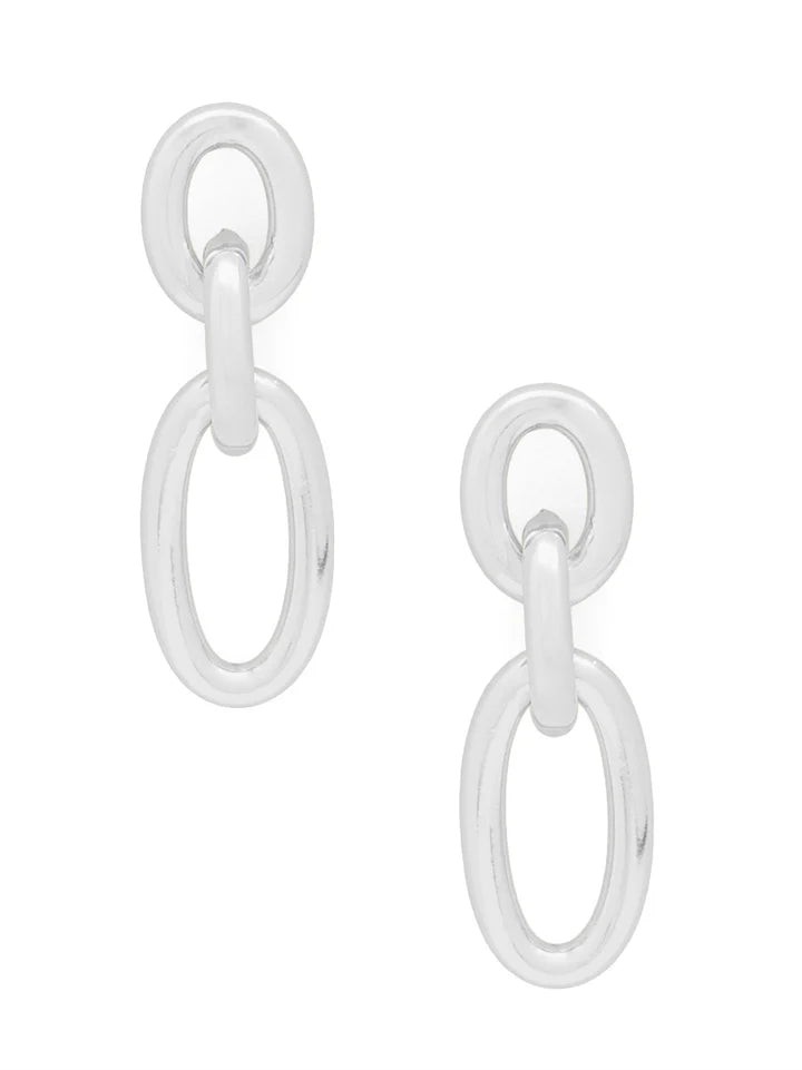 Metal Double Link Drop Earring Jewelry
