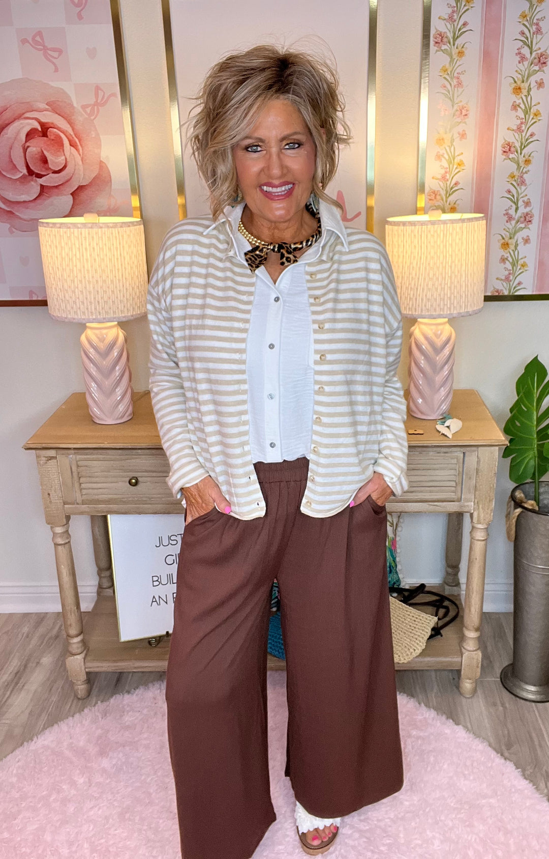 Relaxed Fit Striped Cardigan-2 Color Options