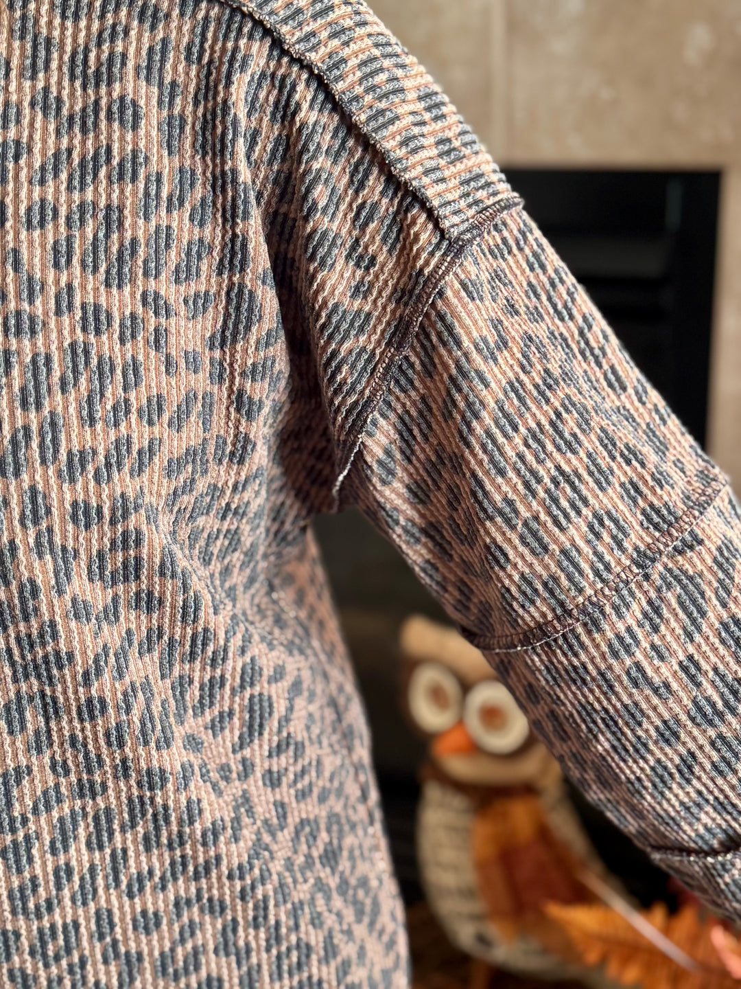 Animal Print Ribbed Top