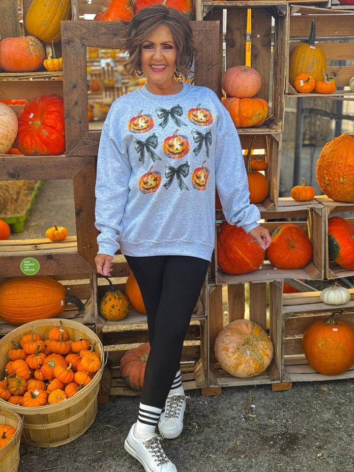 Ash Gray Halloween Coquette Crewneck Sweatshirt - Medium Through Extended Sizes