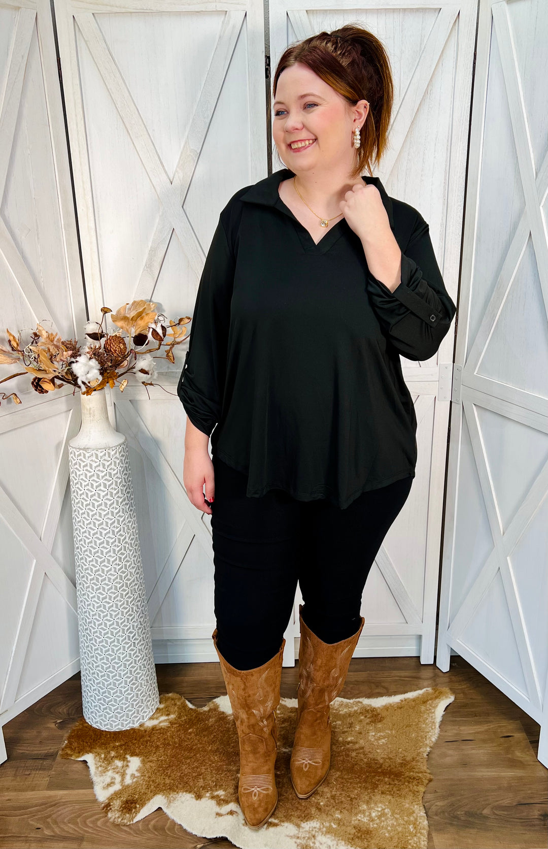 Black Blouse - Small Through Extended Sizes