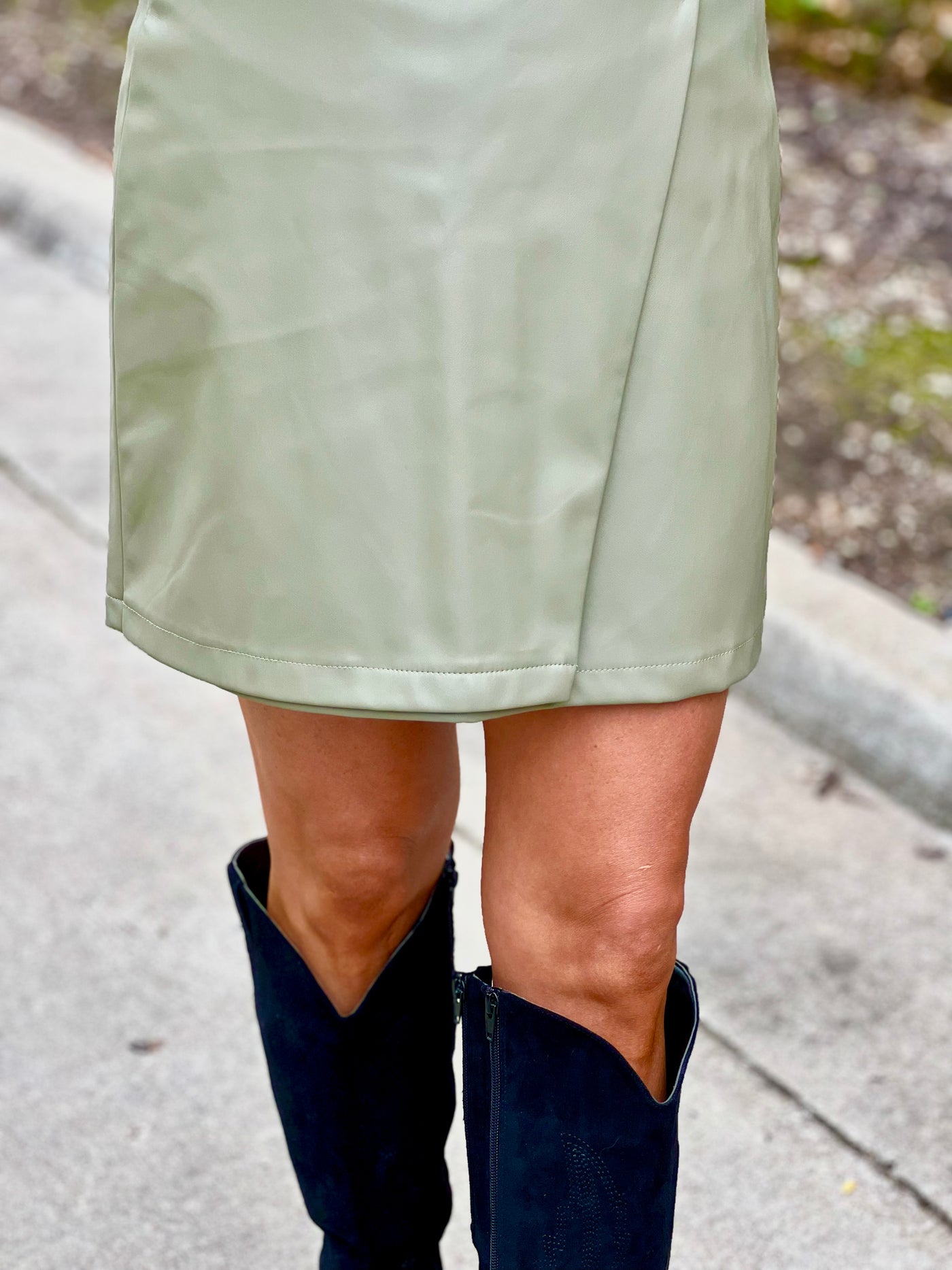 Asymmetrical Leather Skirt - 3 Color Options