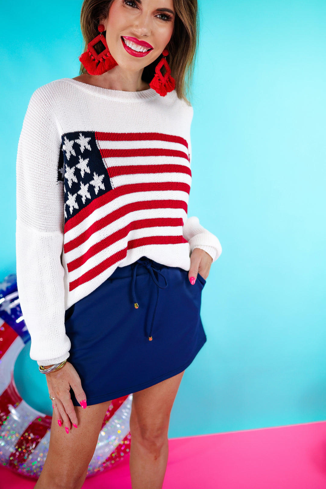Jess Lea PREORDER - Americana Flag Sweater - Final Sale
