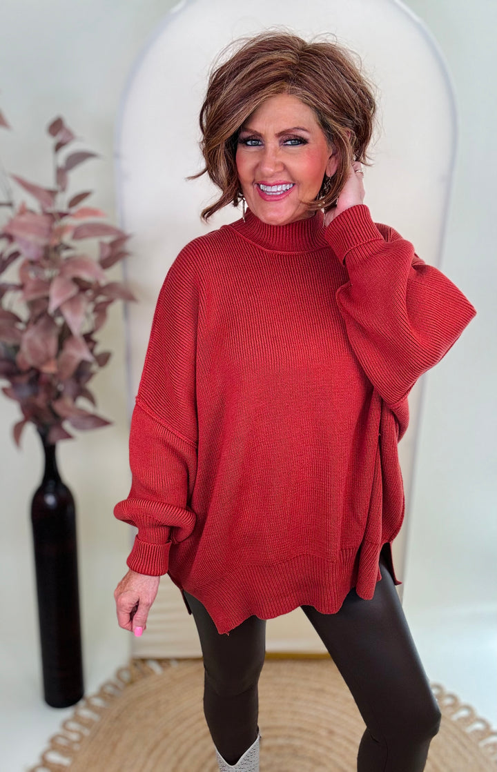 Side Slit Oversized Sweater - 5 Color Options