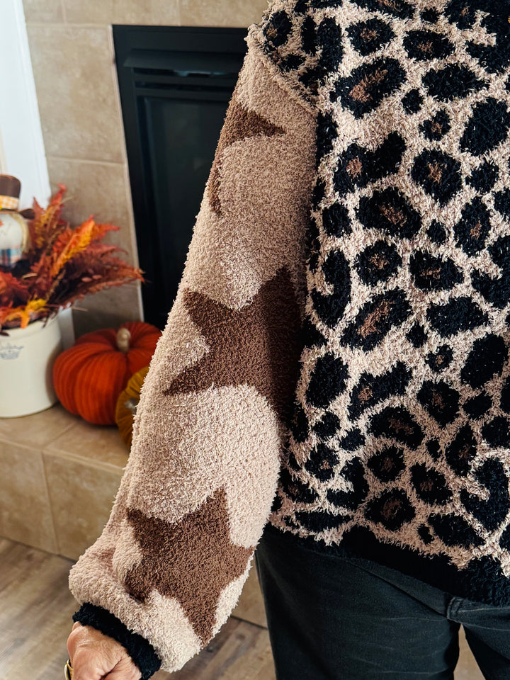 Animal Print Star Pattern Sweater