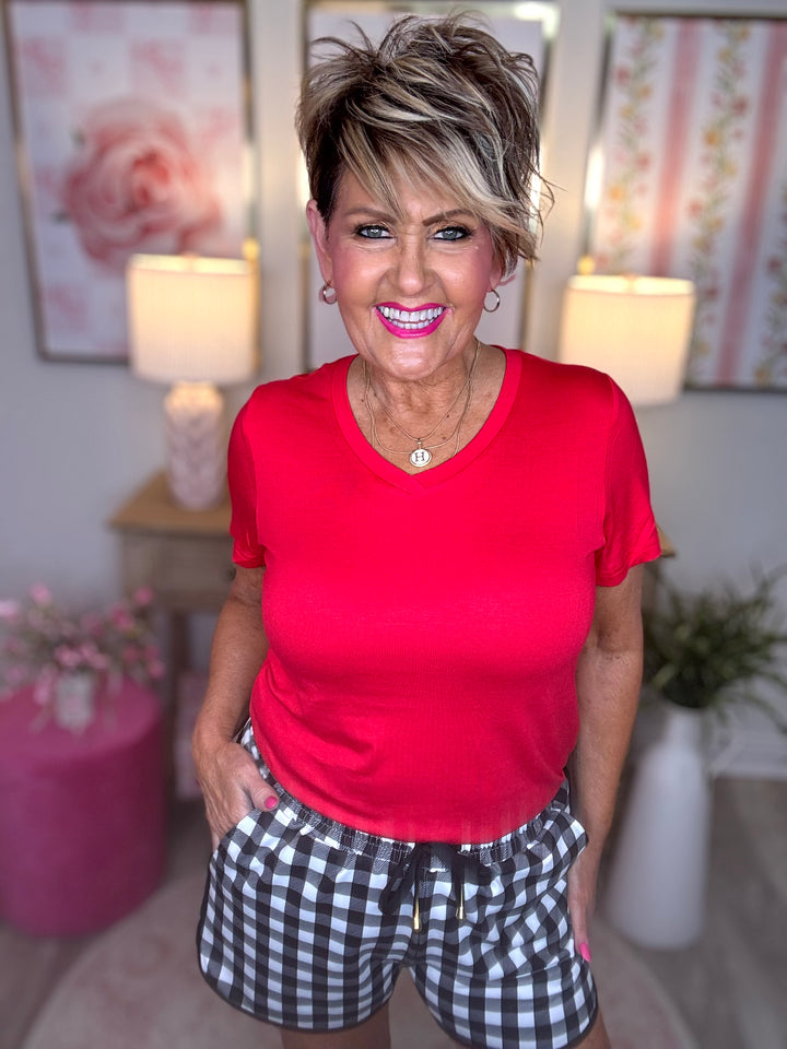 SALE: Jess Lea Basic Tee- Red-