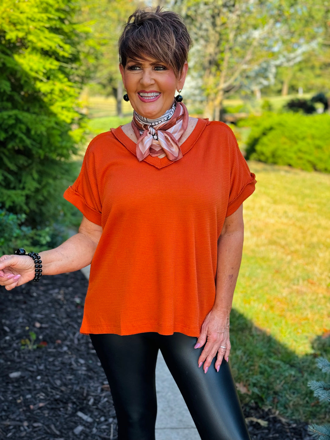 Lucy Waffle Knit Top - 3 Color Options - Small Through Extended Sizes