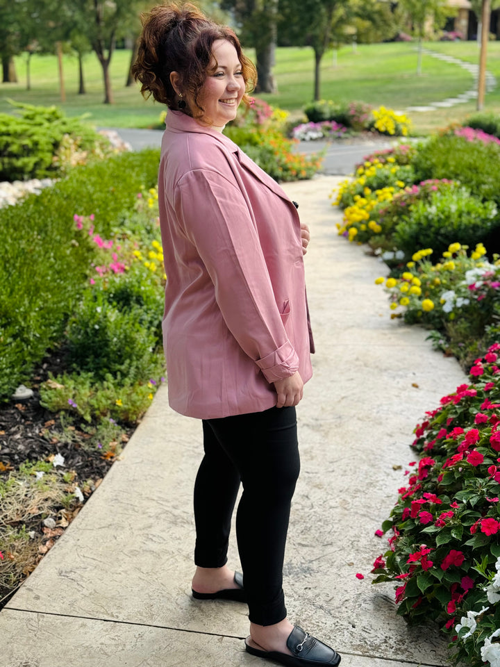 Pink Boyfriend Blazer - Small Through Extended Sizes