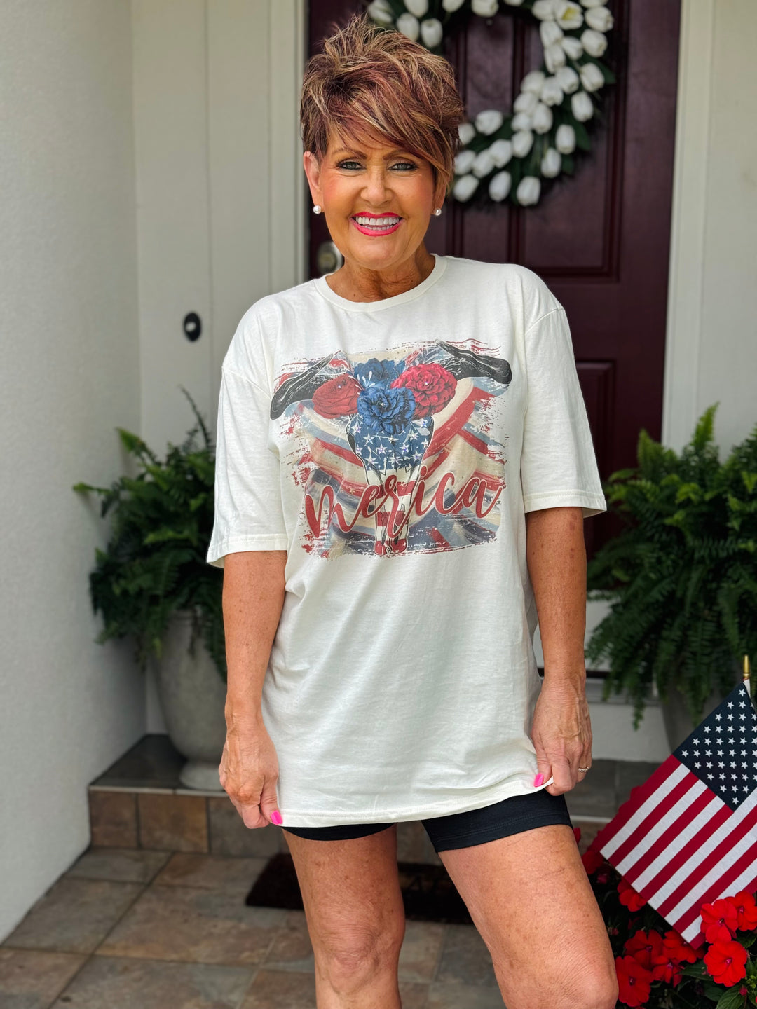 Patriotic 'Merica Cream Tee
