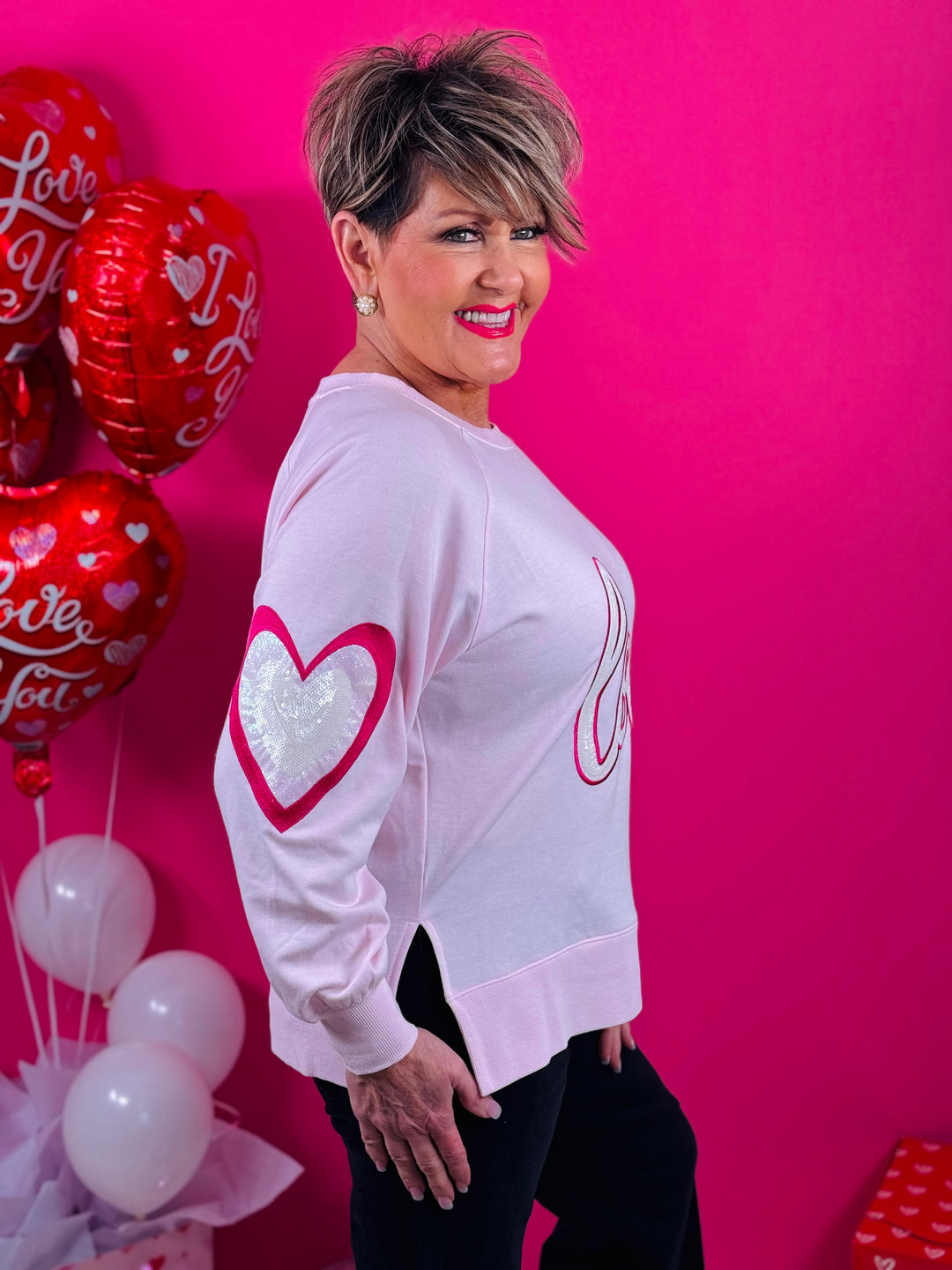 Pink Katie Love Sweatshirt - Small Through Extended Sizes