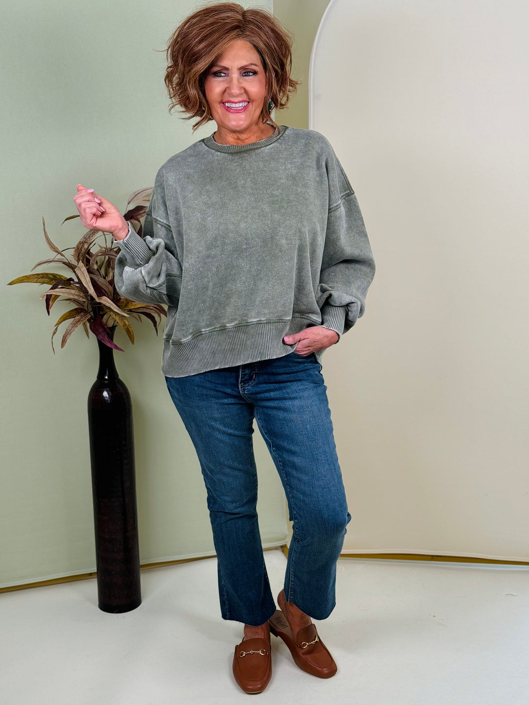 Acid Wash Fleece Oversized Pullover - 4 Color Options - Final Sale