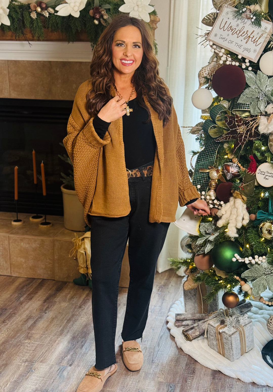 Bat Sleeve Knit Cardigan - 2 Color Options