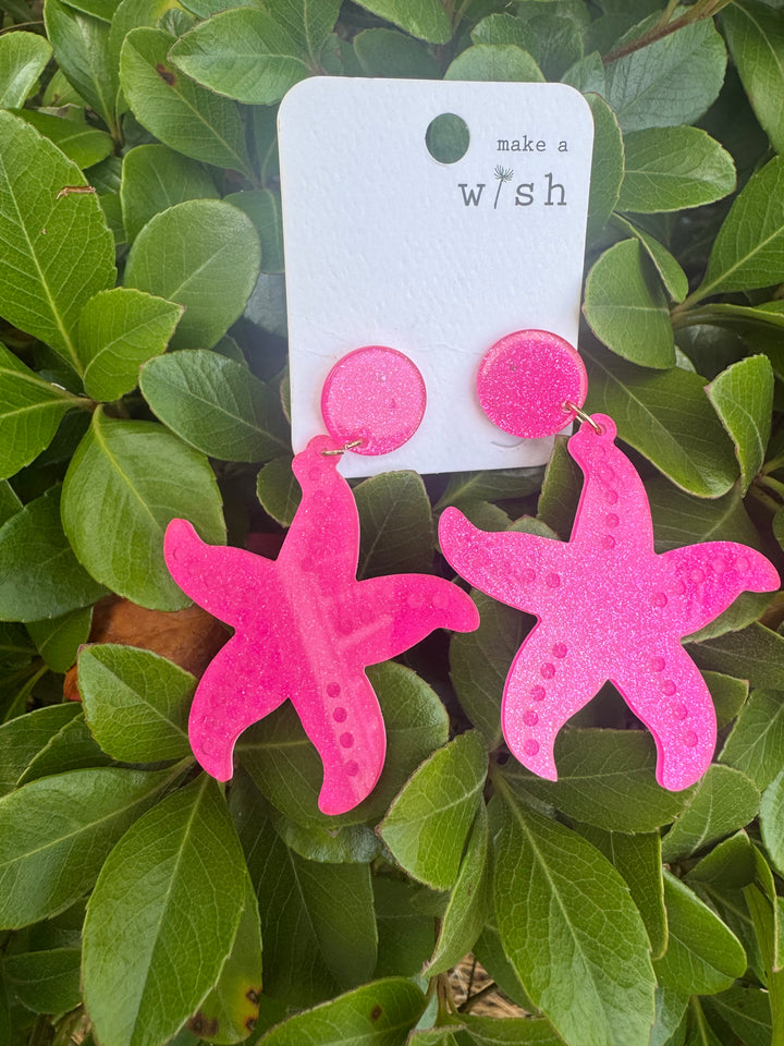 Acrylic Starfish Earrings-2 color options