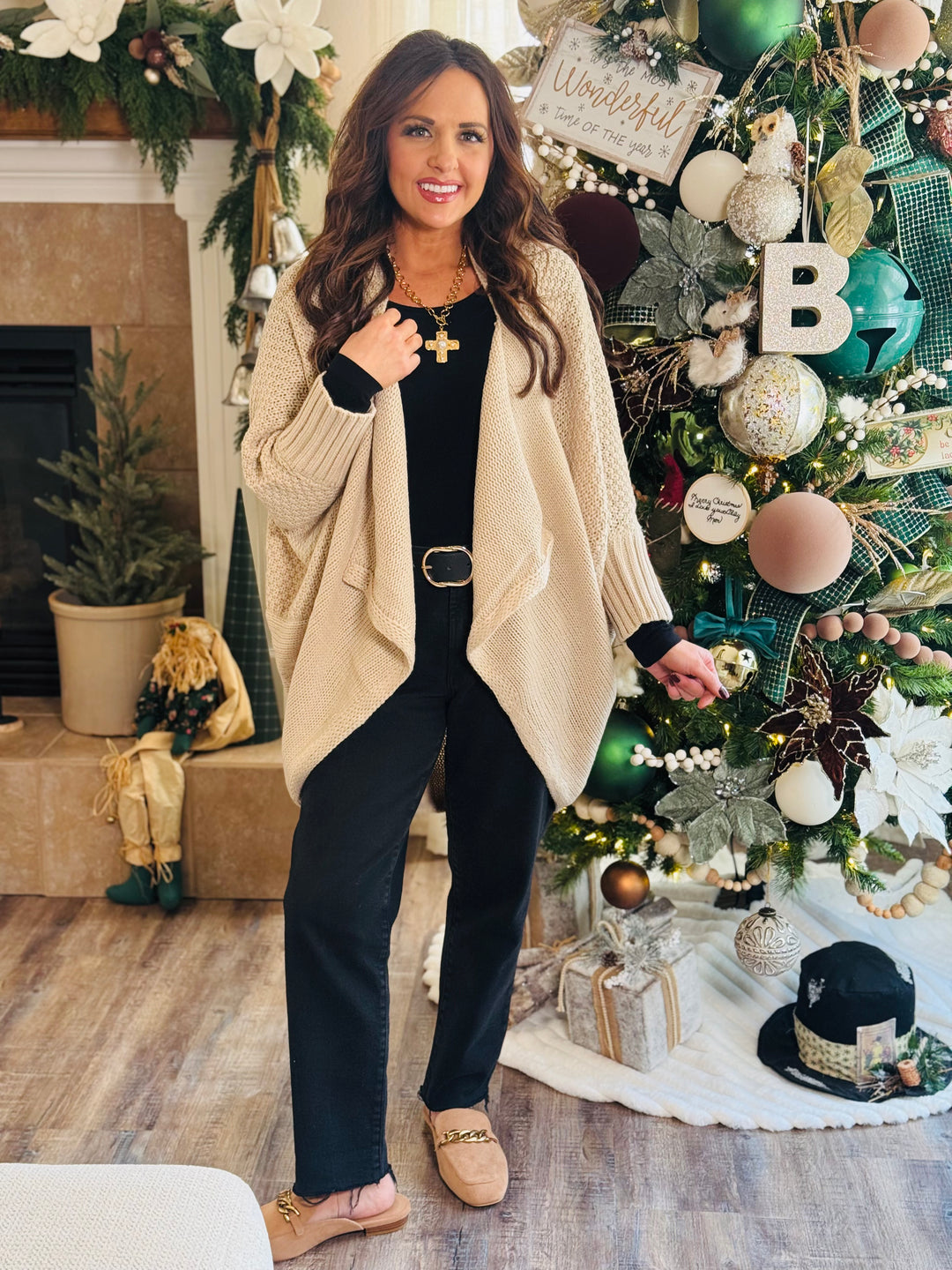 Bat Sleeve Knit Cardigan - 2 Color Options