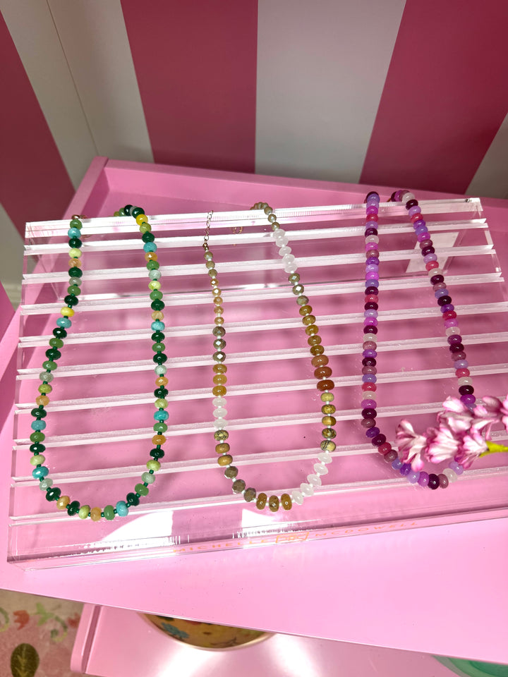 Glass Bead Necklace-3 Color Options