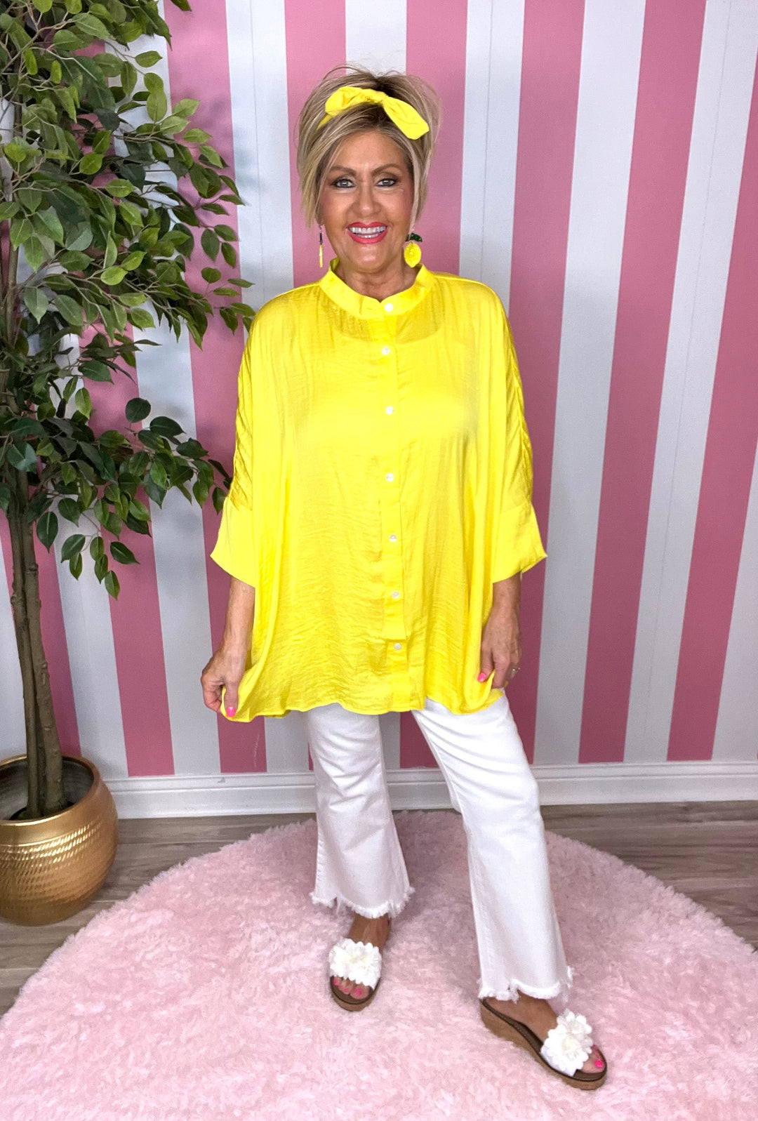 Luxe White Denim with Sharkbite hem