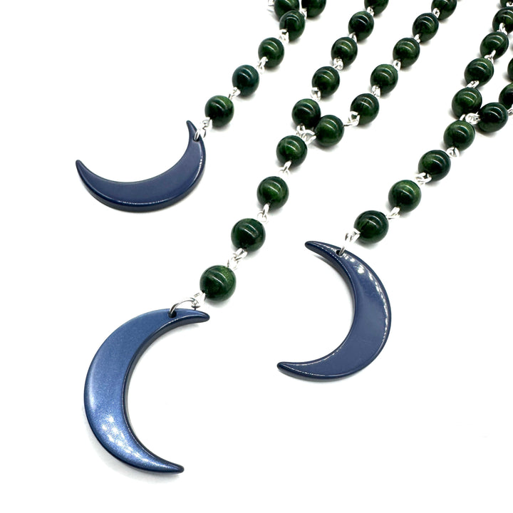 Magic Moon Necklace - Green & Blue Aura Glow - Limited Edition