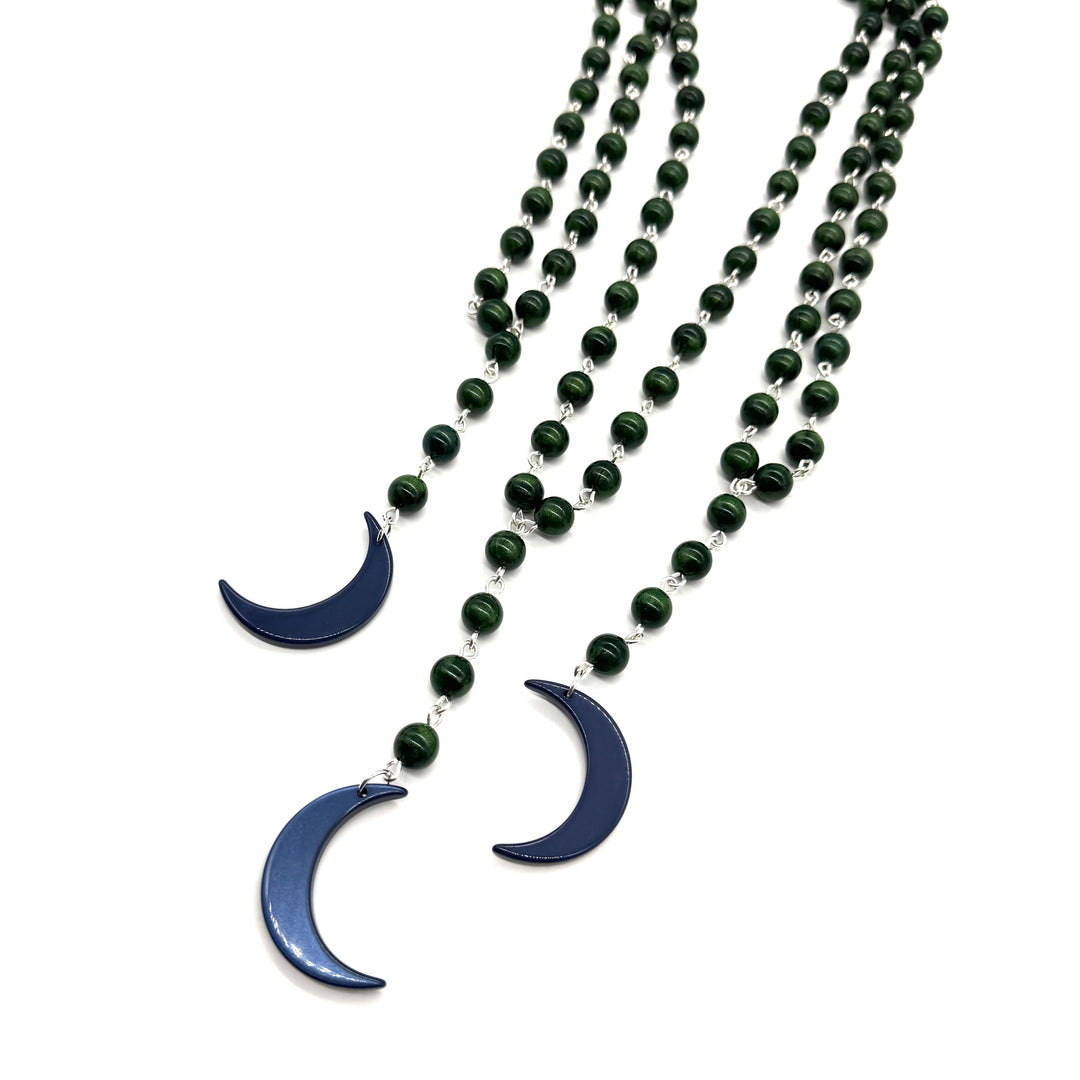 Magic Moon Necklace - Green & Blue Aura Glow - Limited Edition