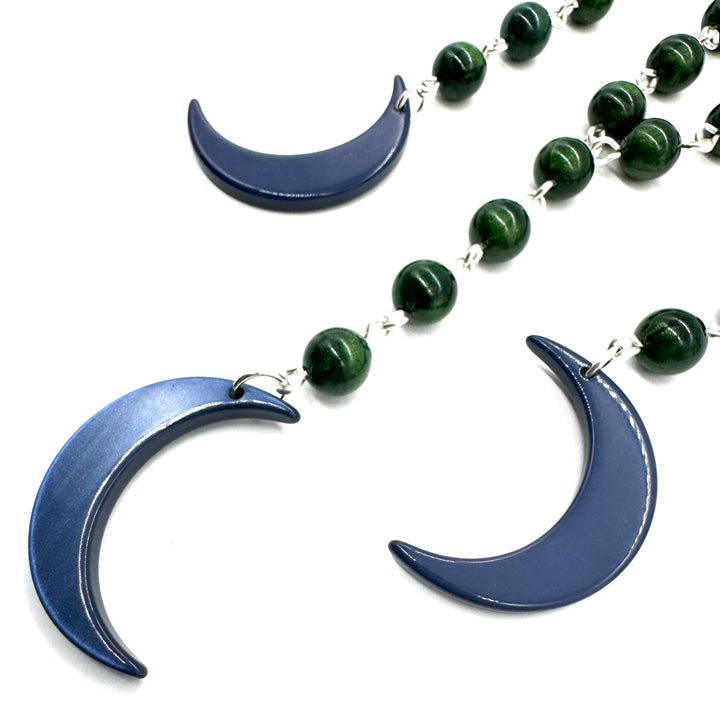 Magic Moon Necklace - Green & Blue Aura Glow - Limited Edition